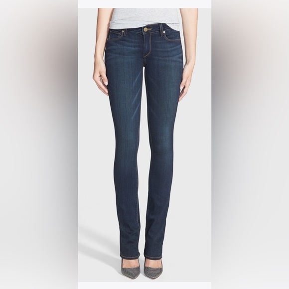 NWT $200 Anthropologie Paige Jeans Manhattan mid rise slim boot Transcend